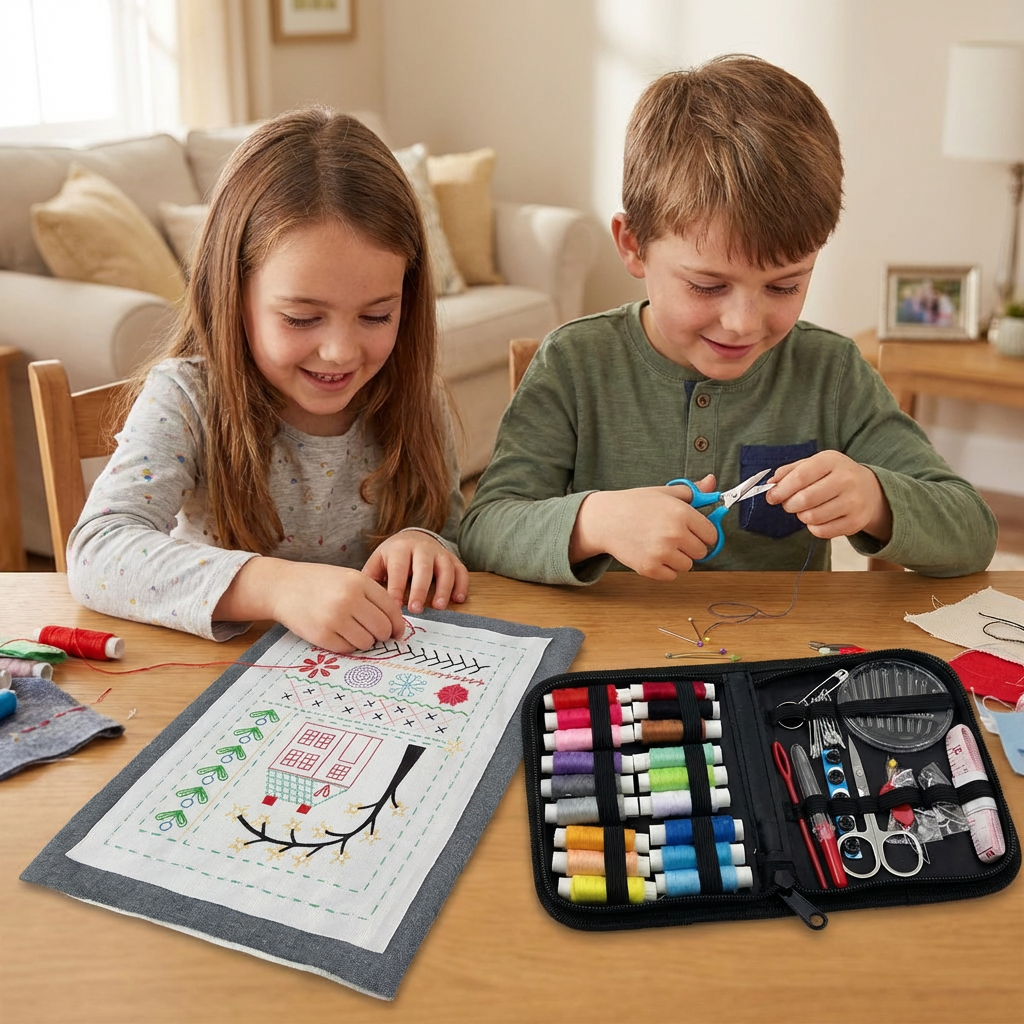 Children's DIY stitching book kit, an educational felt craft activity for hands-on learning & skill development.
