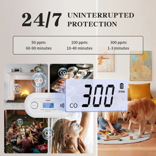 Protect your indoor air quality with this CO detector, boasting a loud alarm & easy-read LCD.