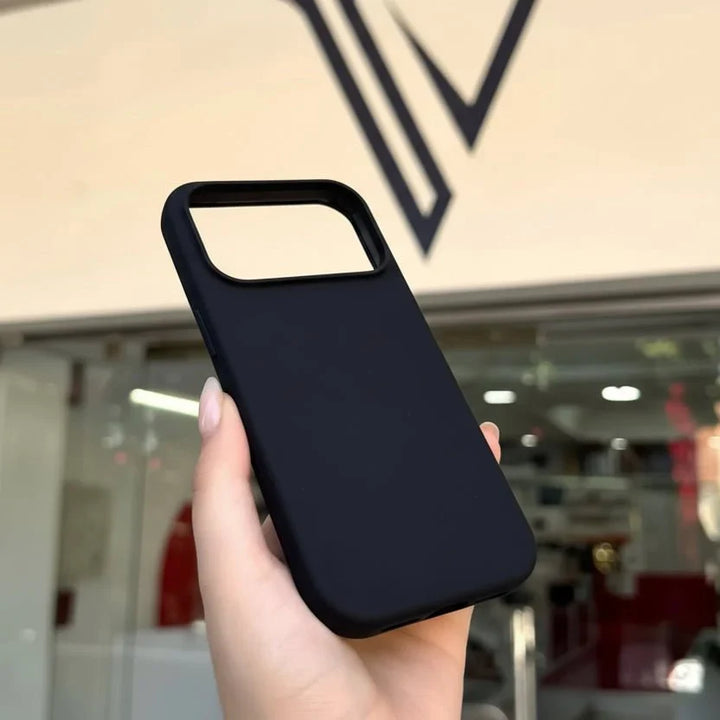 Slim, protective MagSafe-compatible silicone iPhone cover offering durable shockproof defense.