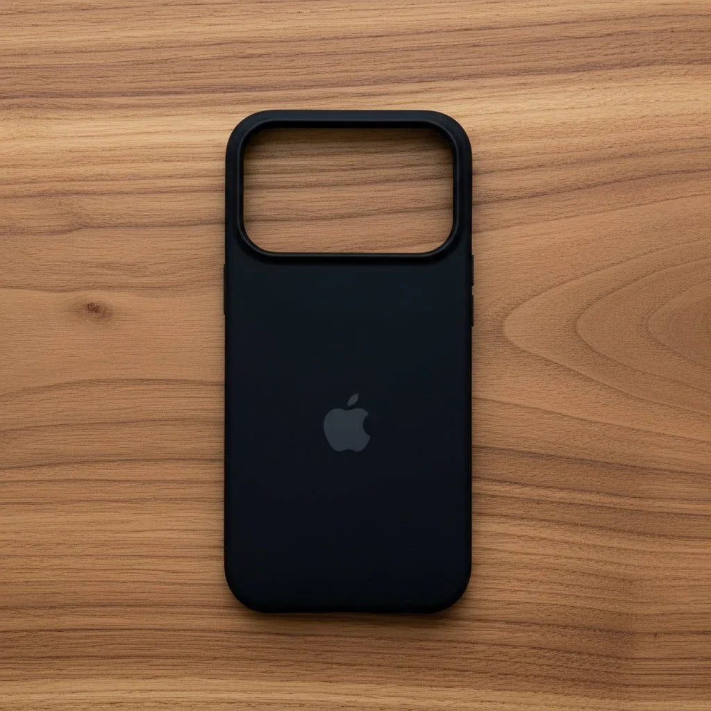 Elegant soft-touch silicone iPhone case, MagSafe-ready, providing a comfortable grip and robust protection.