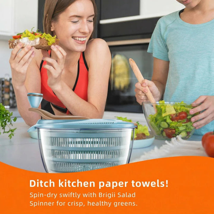 Practical food prep gadget: a greens dryer & produce washer with dual drainage for healthy meals.