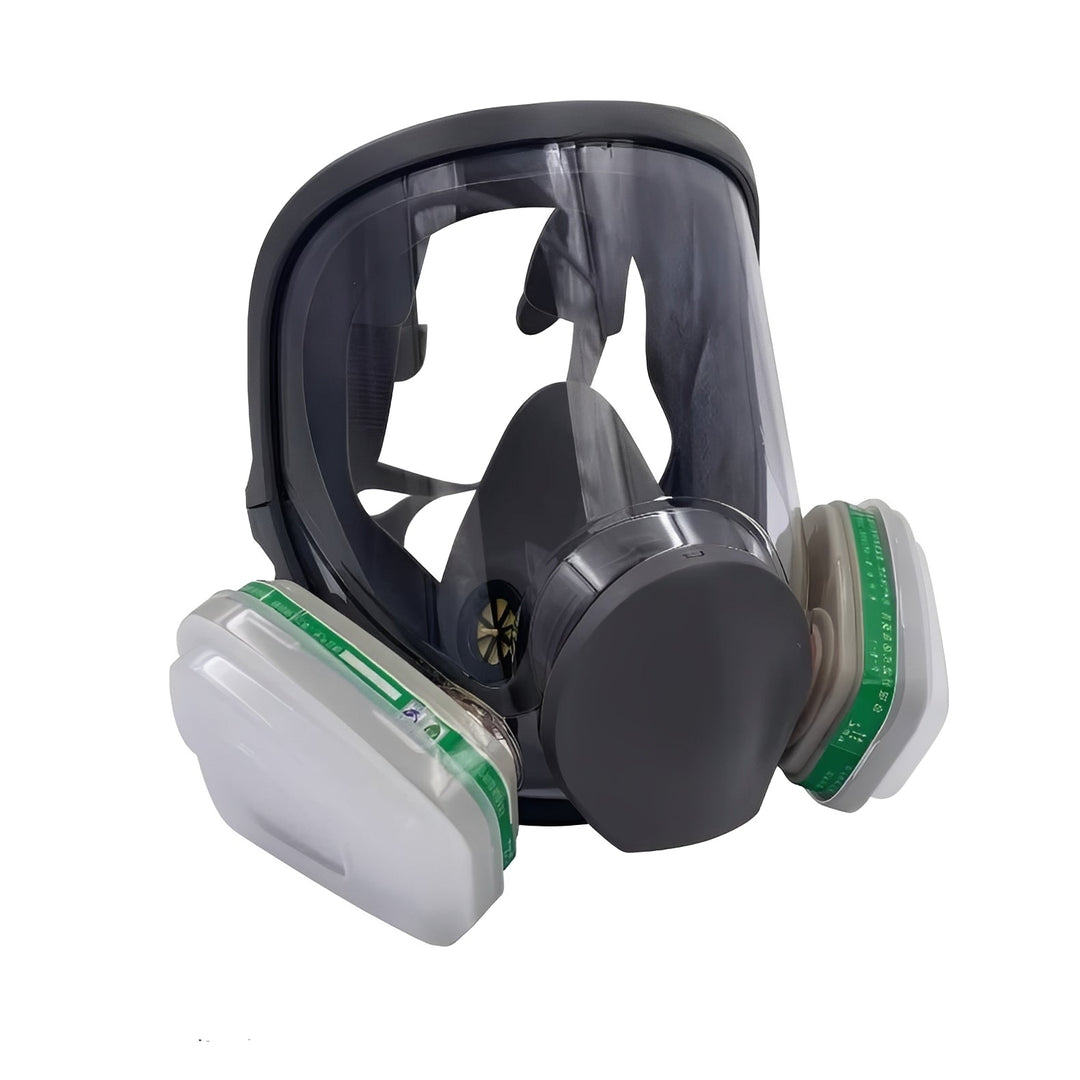 Comfortable full face respirator mask with soft silicone seal and anti-fog lens, offering superior PPE for workers.