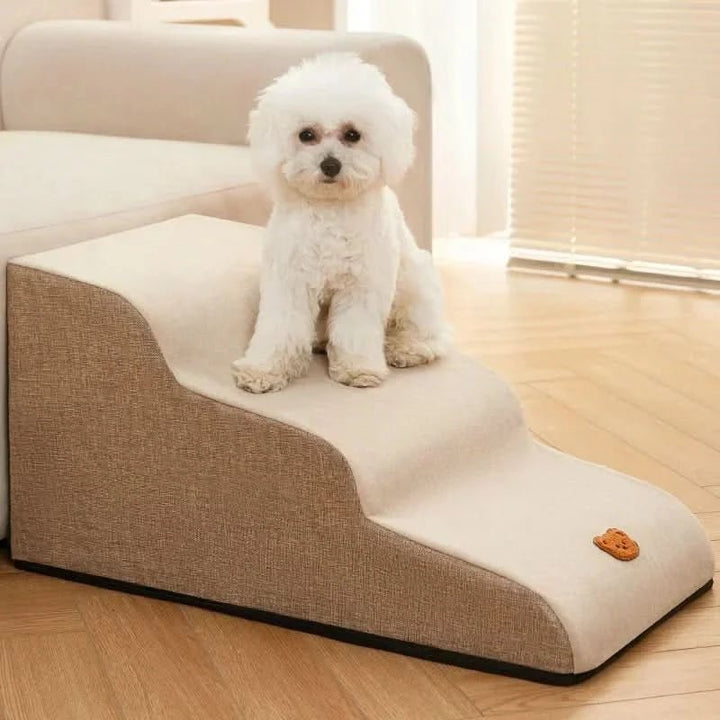 Pet stairs for small dogs & cats, providing safe & comfortable climbing. Ideal for pet access.