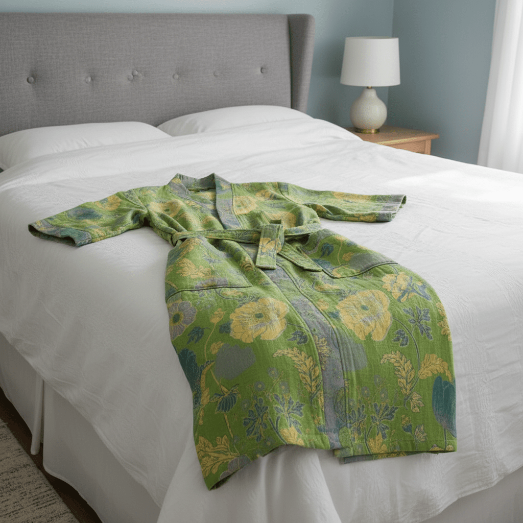 Cozy unisex kimono bathrobe for women & men, perfect loungewear offering spa-like comfort at home.