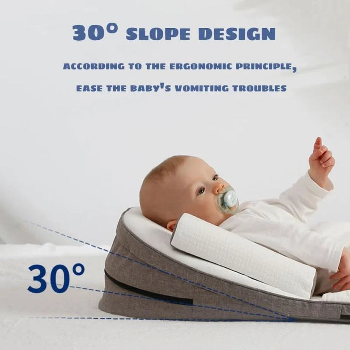 Peaceful baby comfort with infant side sleeper pillow. Newborn support for better sleep, reduces reflux.
