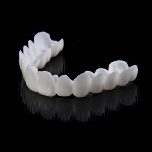 Cover imperfections with Instant Natural Smile Veneers for upper & lower teeth, a temporary dental solution.