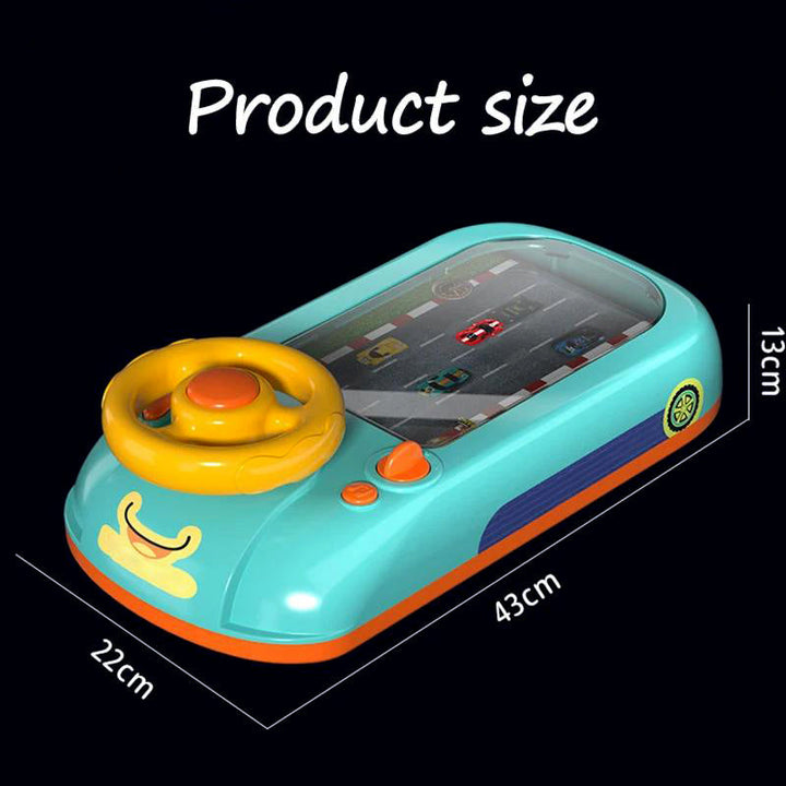 TavvitaImp014 kids' electronic steering wheel racing game, an educational toy for interactive play.