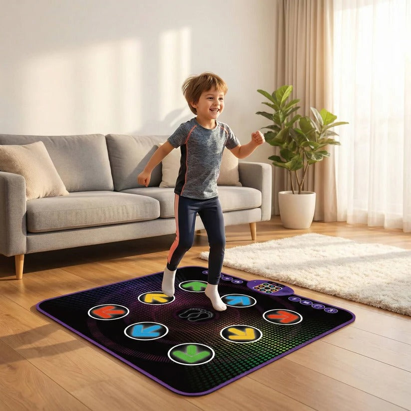 Interactive light-up Bluetooth dance mat game for kids; active music toy, great gift for engaging play.