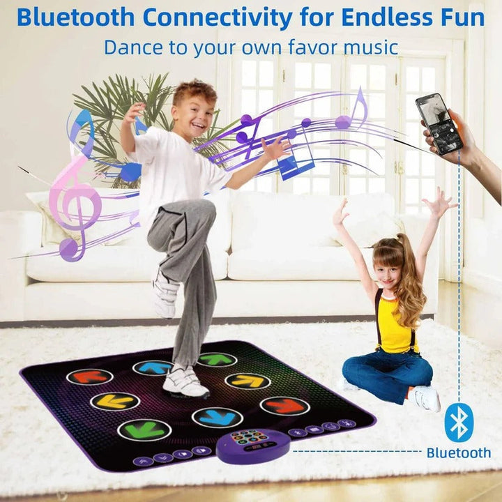 Exciting light-up Bluetooth dance mat; fun interactive electronic music game pad, ideal gift for active kids.