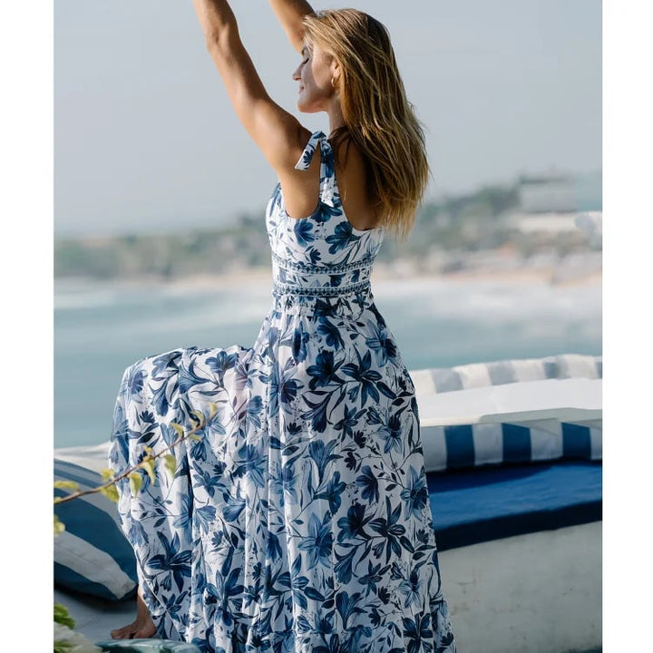 Elegant women's swimwear set with a modest swimsuit and matching skirt, ideal for beachwear.