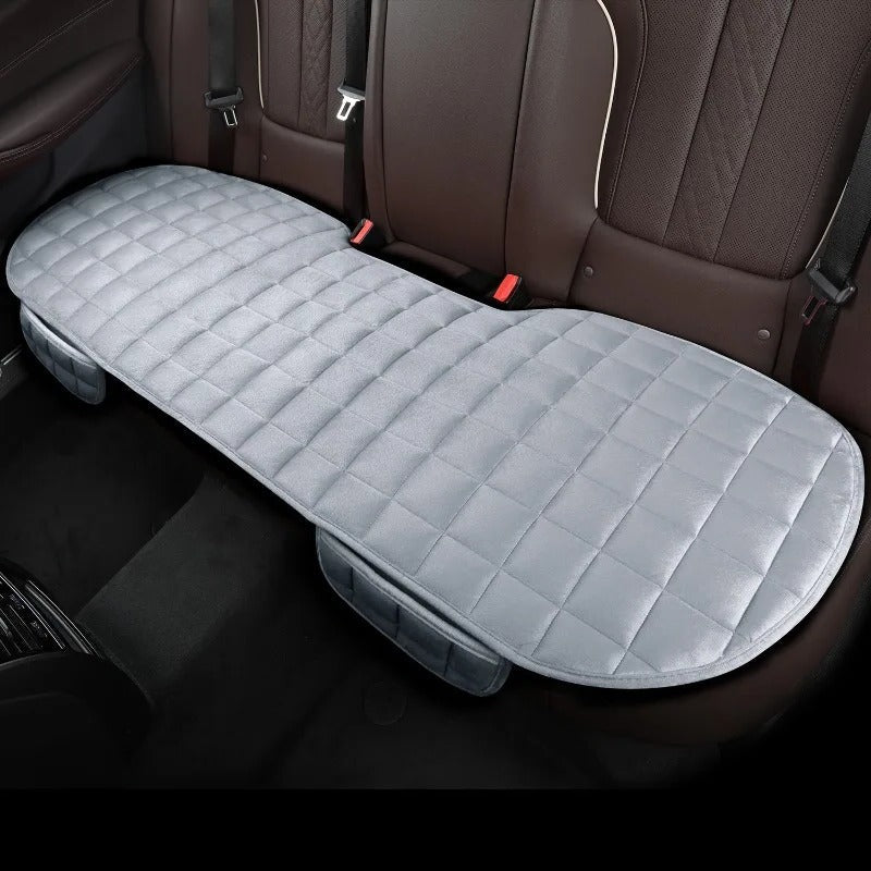 Soft cotton velvet car seat protector, full coverage backseat cushion for luxury vehicle protection.