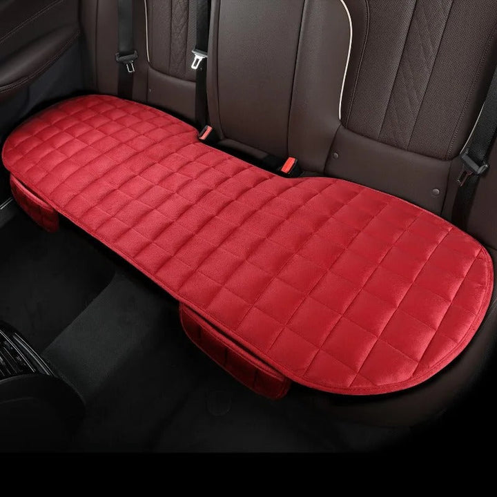 Durable cotton velvet backseat cover, full coverage car cushion protecting vehicle interior from wear.
