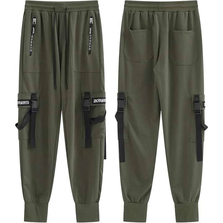 Durable men's techwear tactical joggers, offering urban style, multi-pocket utility, and active comfort.