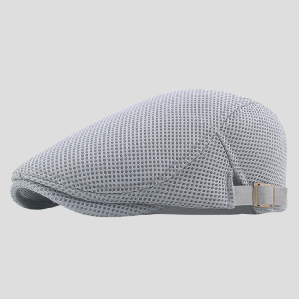 Classic men's breathable mesh cap with adjustable strap, ensuring comfortable, custom fit for daily wear.