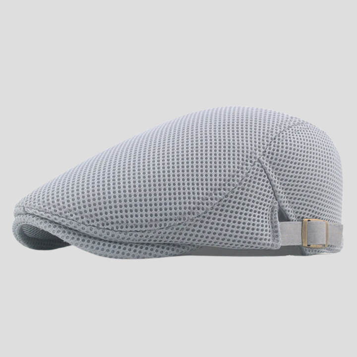 Classic men's breathable mesh cap with adjustable strap, ensuring comfortable, custom fit for daily wear.