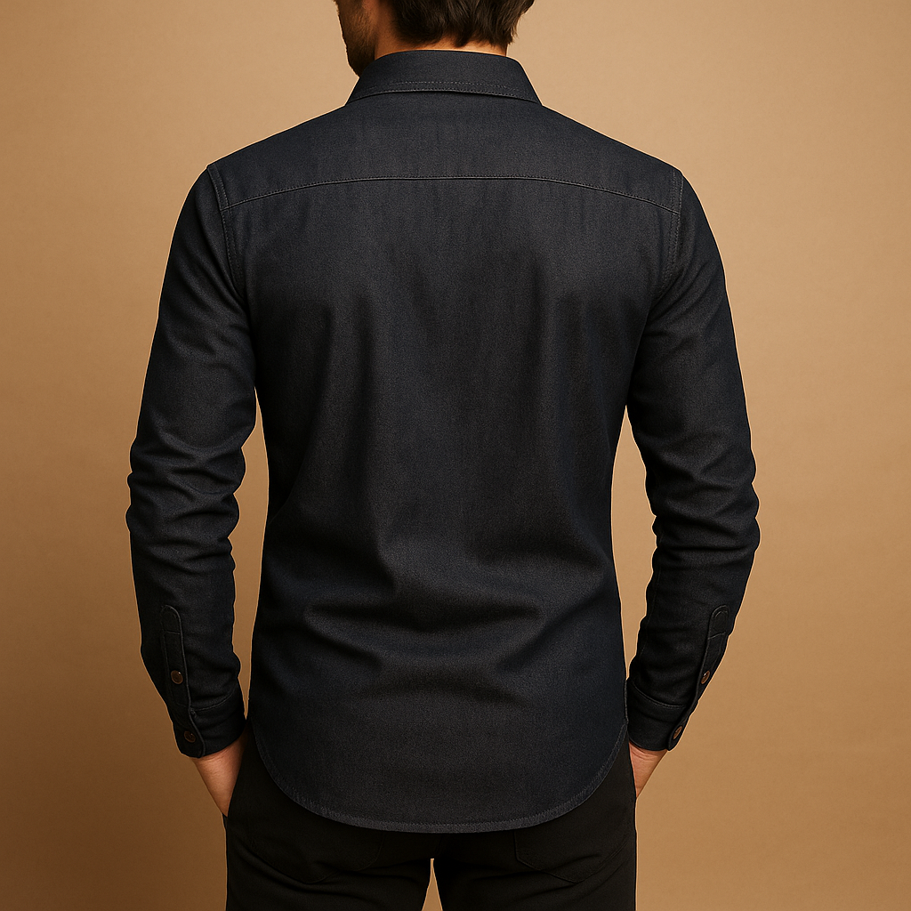 Modern men's long sleeve casual button-down shirt, offering effortless style and comfort for diverse occasions.