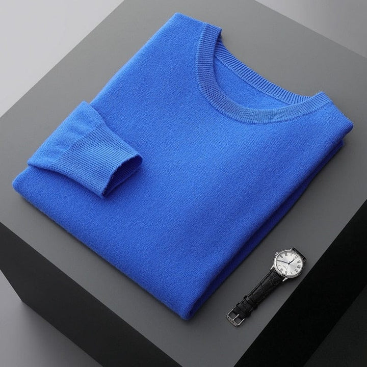 Men's casual long sleeve knit sweater, olive green, warm and stylish for autumn wear