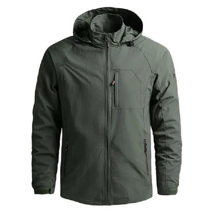Man wearing a versatile men's casual long sleeve urban jacket, suitable for various occasions.