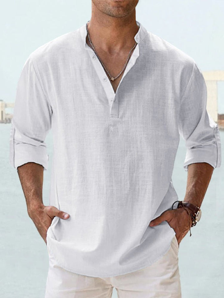Stylish men's short-sleeve beach shirt, perfect for warm weather vacations & casual outings.