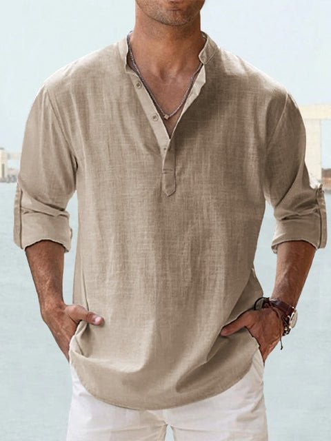 Soft, breathable men's short-sleeve summer shirt, offering cool comfort for hot weather style.