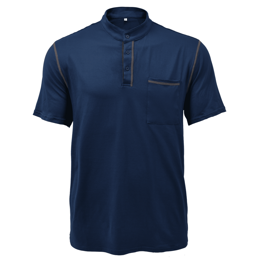 Men's short sleeve Henley tee, slim fit for casual wear. A comfortable, stylish, versatile summer top.