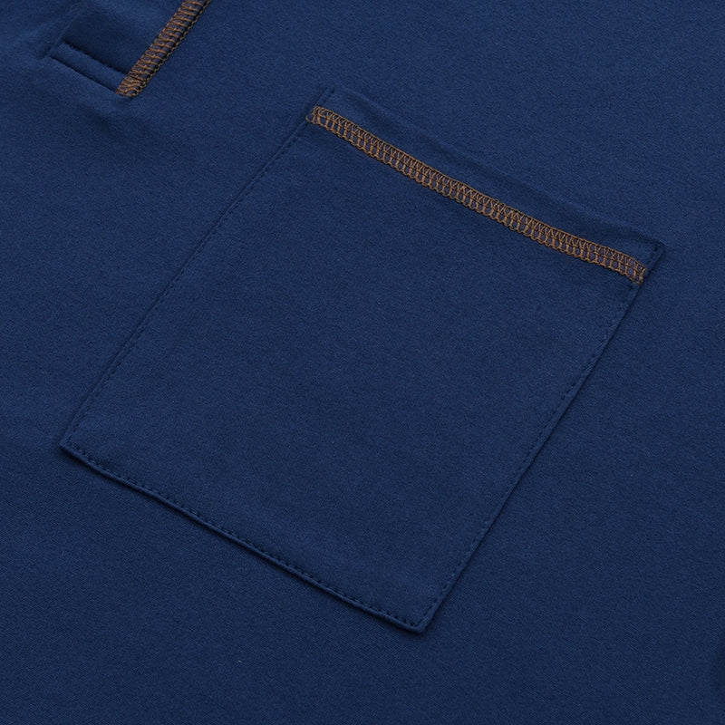 Comfortable men's Henley shirt, slim fit with short sleeves. Versatile summer top for casual style.