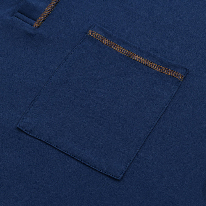 Comfortable men's Henley shirt, slim fit with short sleeves. Versatile summer top for casual style.