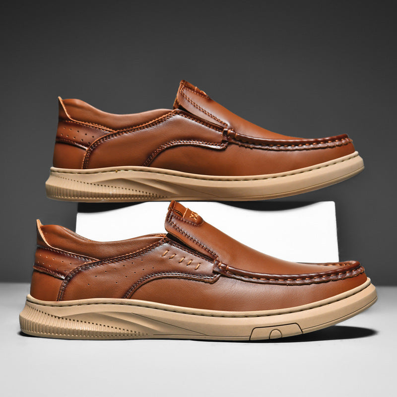 Men's comfortable leather slip-on shoes, great for casual outings
