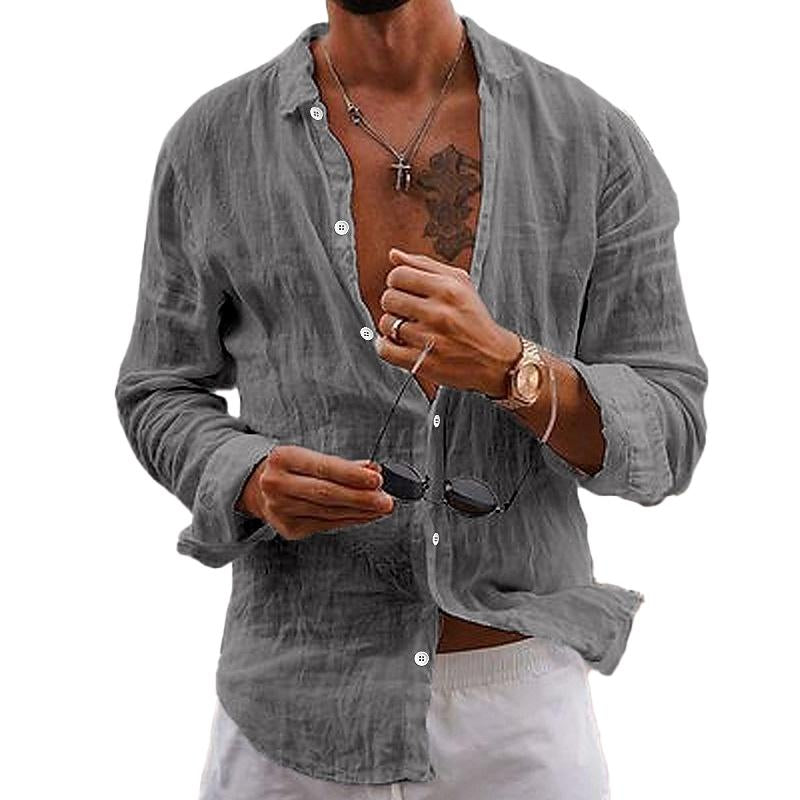 Men's casual summer button-up shirt, relaxed fit, cool comfort for warm weather.