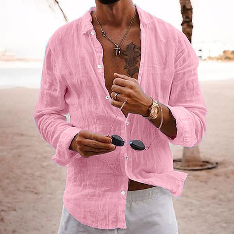 Cool comfort men's summer shirt, relaxed fit, button-up for versatile warm weather style.