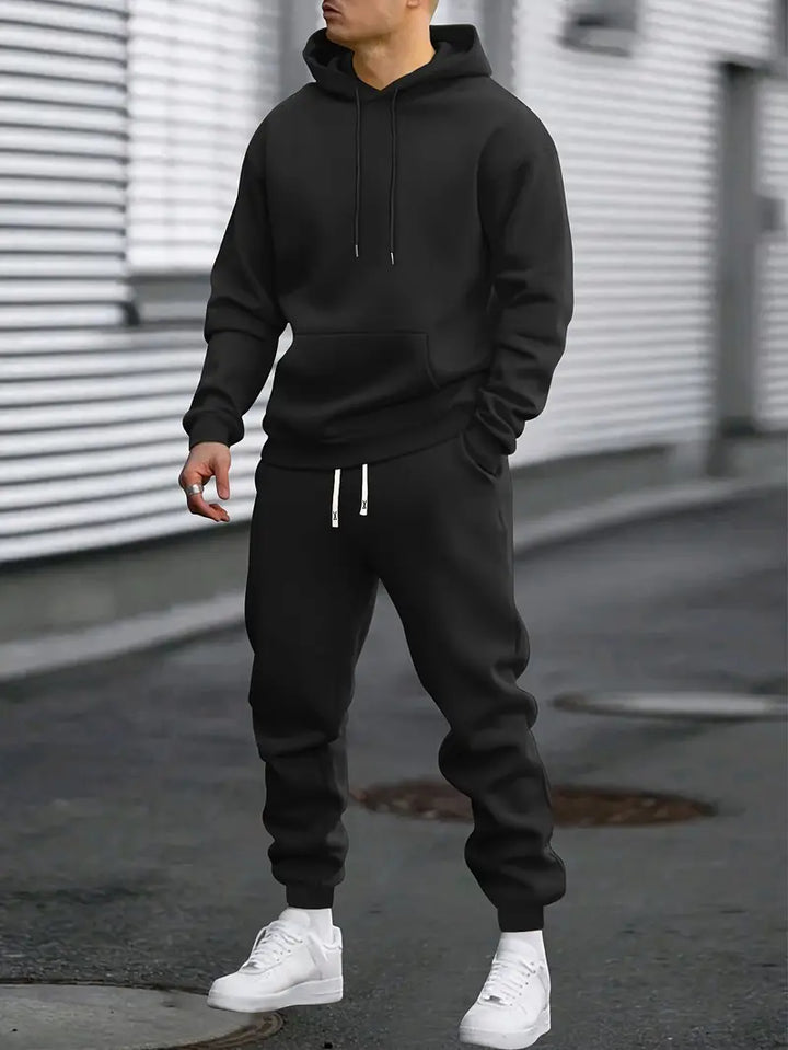 Stylish men's jogger set featuring a cozy sweater, ideal for everyday casual apparel.