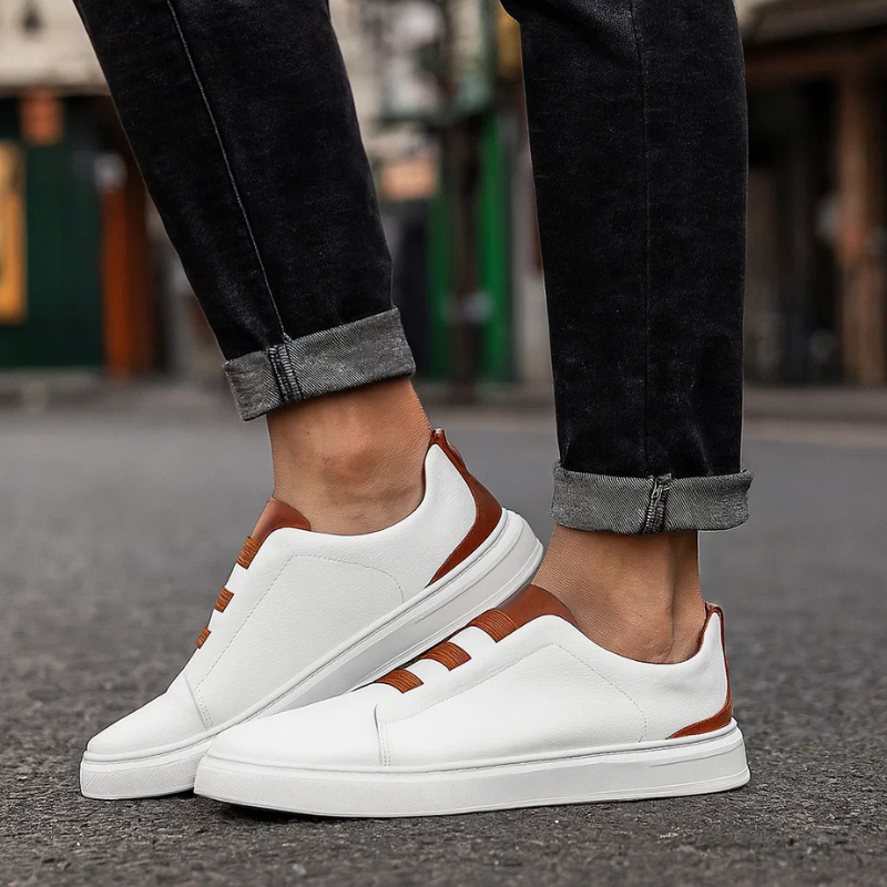 Black men's casual slip-on sneakers for everyday comfort and versatile style. Essential men's fashion.
