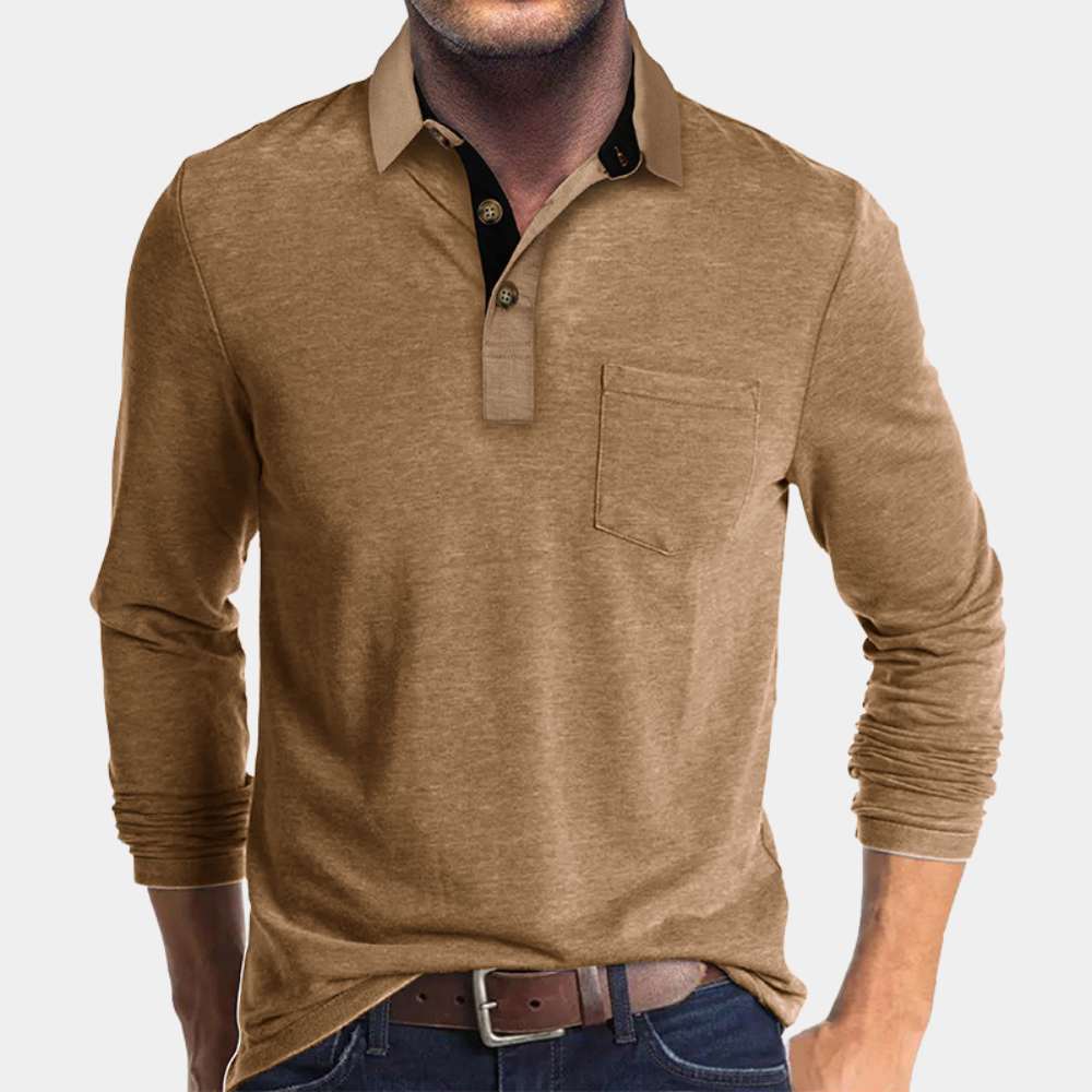 Men's everyday classic fit polo shirt with a functional chest pocket. Essential casual top for men's fashion.