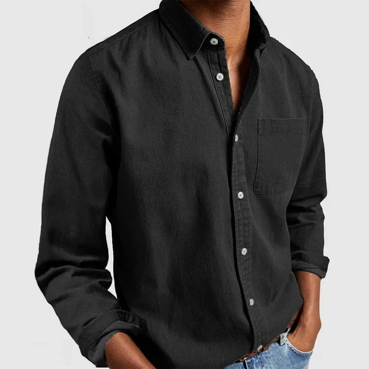Classic fit men's long sleeve button down shirt. Versatile for casual or smart casual looks. Everyday wear.