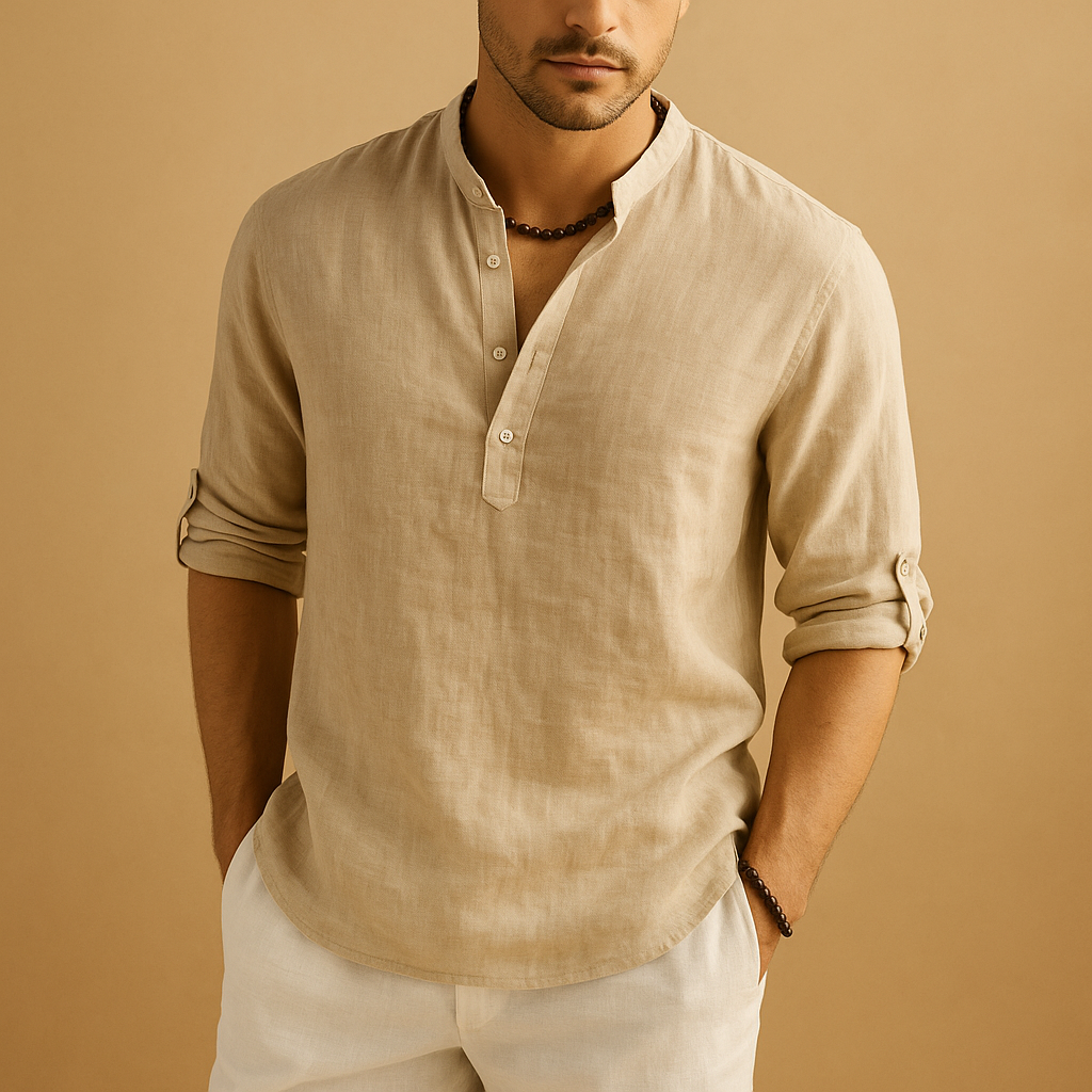 Stylish men's classic long sleeve button-up shirt, an essential for everyday wear & formal occasions.