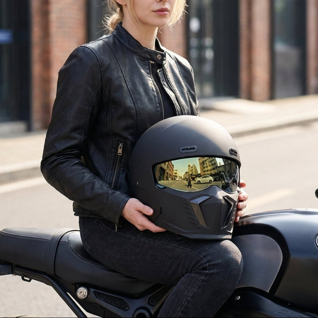 Men's classic motorcycle helmet, DOT & ECE certified for ultimate rider safety on street bikes.