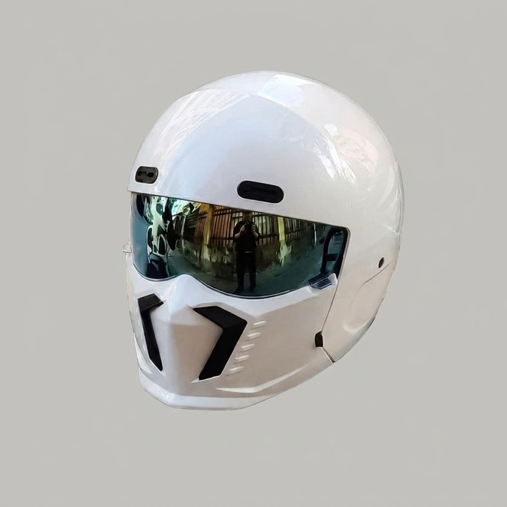 DOT & ECE approved full face men's motorcycle helmet, offering superior protective gear for all weather riding.