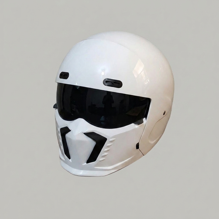 Mens classic motorcycle helmet, full face design, DOT & ECE certified for safe street and cruiser riding.