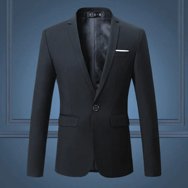 Lightweight men's blazer, one-button design, ideal for business meetings or formal events