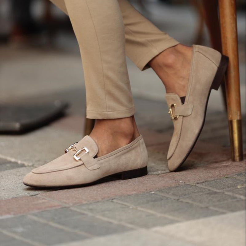 Men's classic slip-on horsebit loafers in rich brown leather, perfect for timeless elegant style.