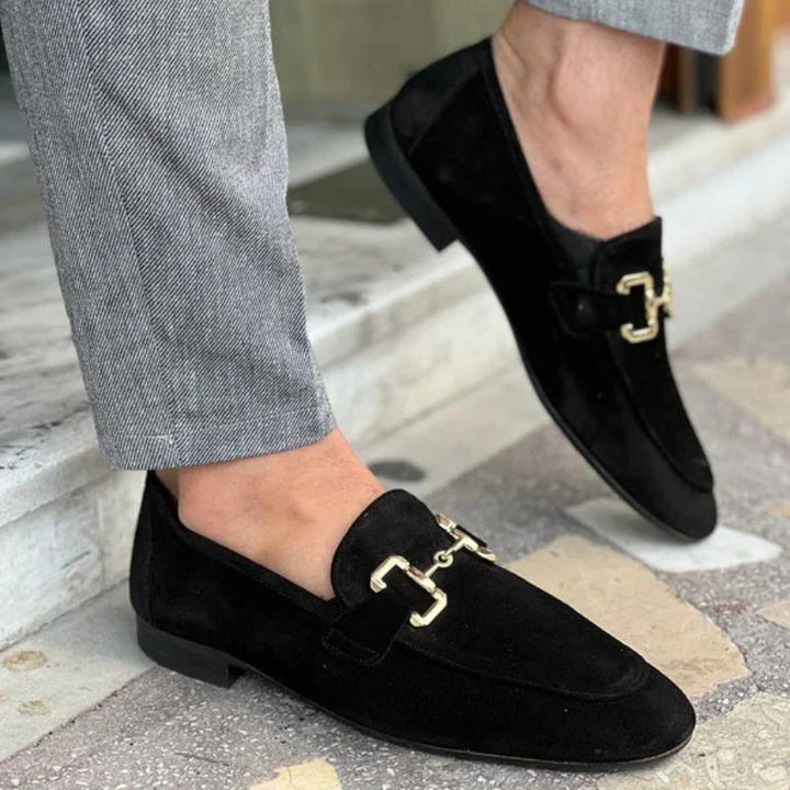 Men's round toe horsebit loafers, a durable slip-on design for classic and stylish everyday wear.