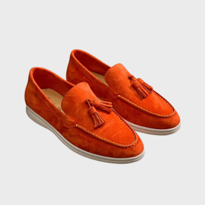 Men's handcrafted suede tassel loafers, emphasizing the timeless appeal and quality of these dress shoes