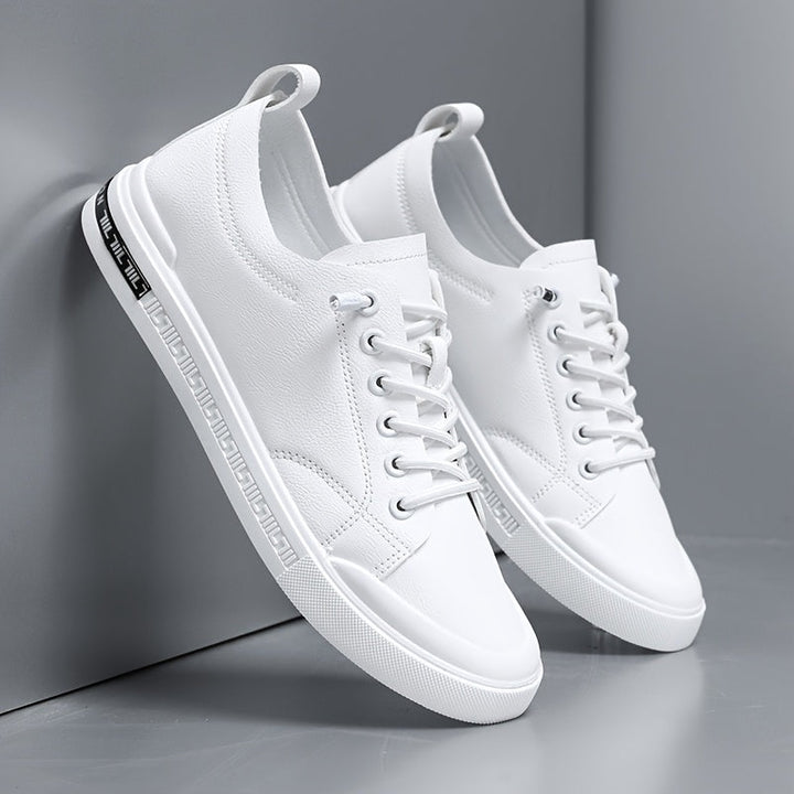 Man wearing classic lace-up everyday sneakers, perfect for men's casual fashion & comfortable daily wear.