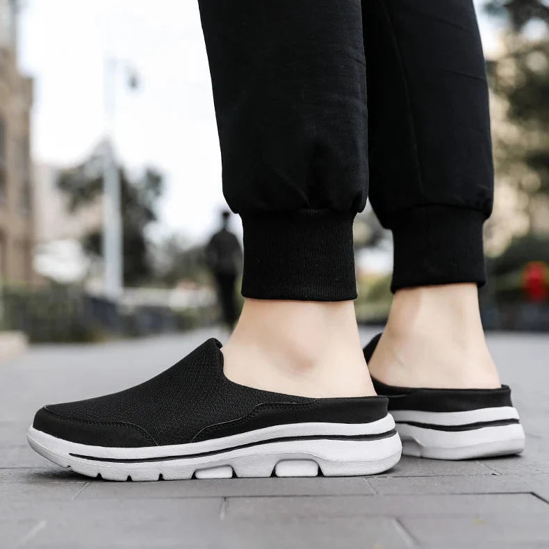 Casual men's closed-toe mule sandals, great slip-on summer shoes for easy, comfortable wear.