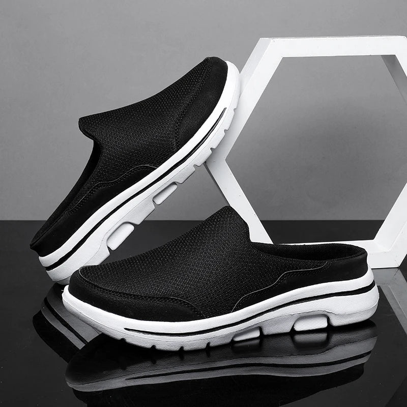 Durable men's closed-toe slip-on mule sandals, ideal casual footwear for summer comfort and style.