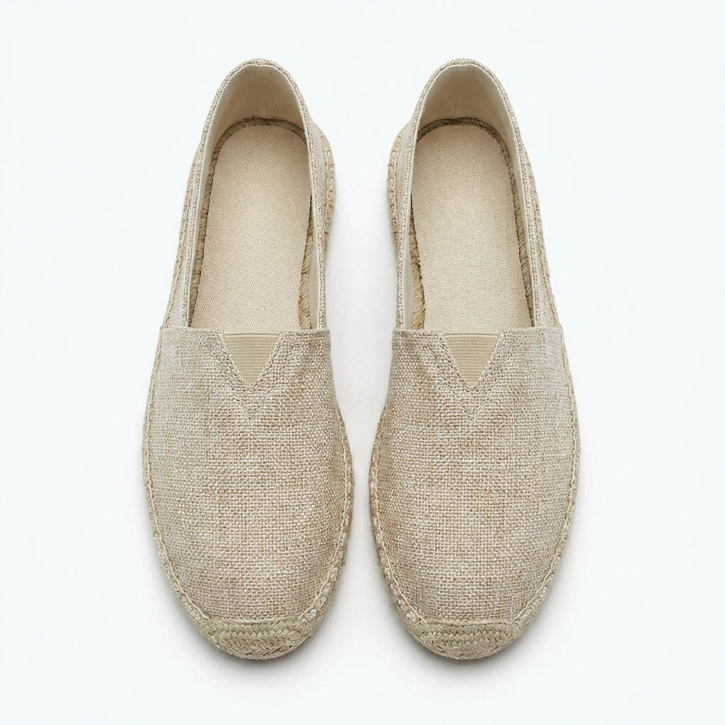 Smart casual men's espadrille shoes, a comfortable slip-on option for summer fashion.