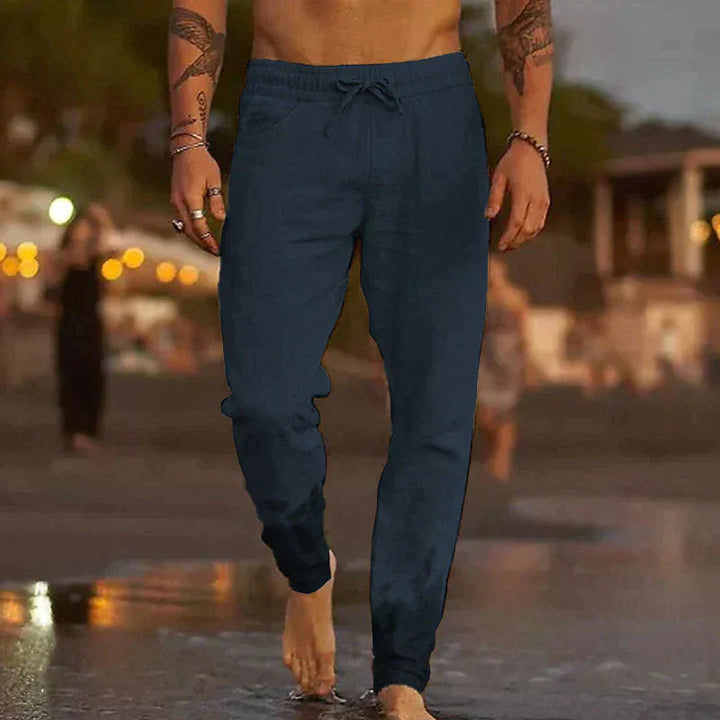 Versatile men's casual drawstring trousers, comfortable for everyday wear and stylish athleisure.