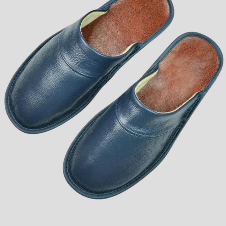 Stylish men's classic slip-on house shoes, designed for indoor comfort and easy wear.