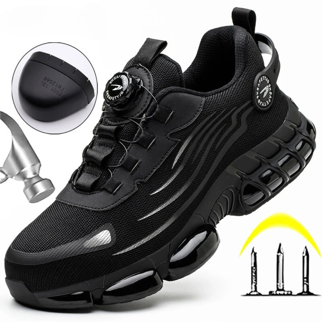 High-performance men's work shoes with dial lace, ensuring slip resistance and all-day comfort for active work.