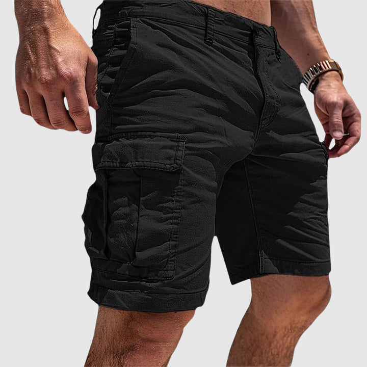Comfortable men's utility cargo shorts, multi-pocket design for essentials, great for casual summer wear.